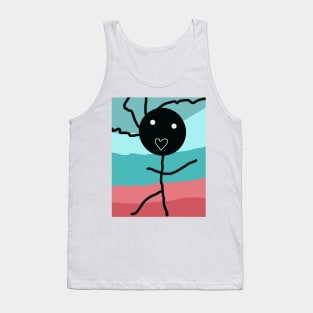 Dancing Kid with Heart Stick Figure Tank Top